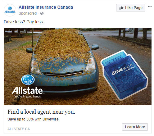 Advertisement for Allstate Insurance